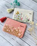 Personalized Hand Embroidered Flower Pouch, Daisy Linen Wallet, Handmade Makeup Bag, Bridesmaid Gift, Linen Coin Purse, Rose Embroidery Bag product logo