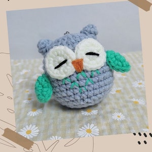 Crochet Cute Owl Keychain, Mini Owl Keychain, Handmade Owl, Cute keychain, Crochet Keychain, Cute Gift, Fun Keyring.