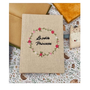 Hand Embroidered Journal Notebook A6 A5, Photo Album, Fabric Hard cover Notebook,Daisy Journal,Handmade Notebook,Custom Personalized Journal