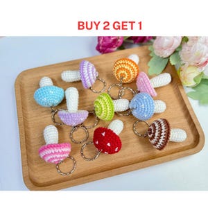 Crochet Cute Mushroom Keychain, Buy 2 Get 1, Mini Mushroom Keychain, Handmade Mushroom, Crochet Keychain, Cute Keychain, Cute gift.