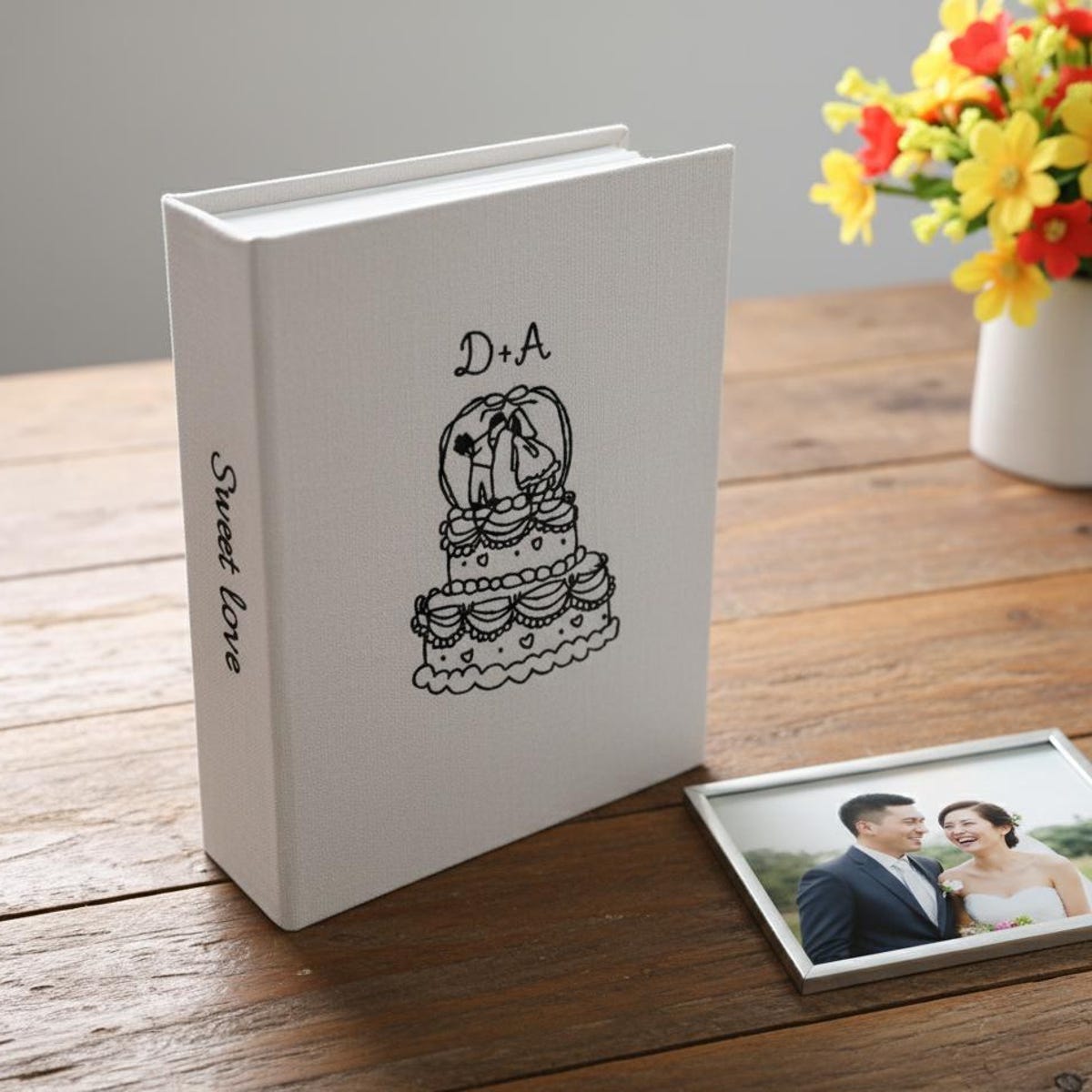 Hand Embroidered Wedding Photo Album With Sleeves