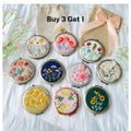 Wild flower Embroidered Compact Mirror Comes With a Drawstring Bag, Pocket Mirror, Daisy Mirror, Makeup Mirror, Bridesmaid Mirrors. product logo