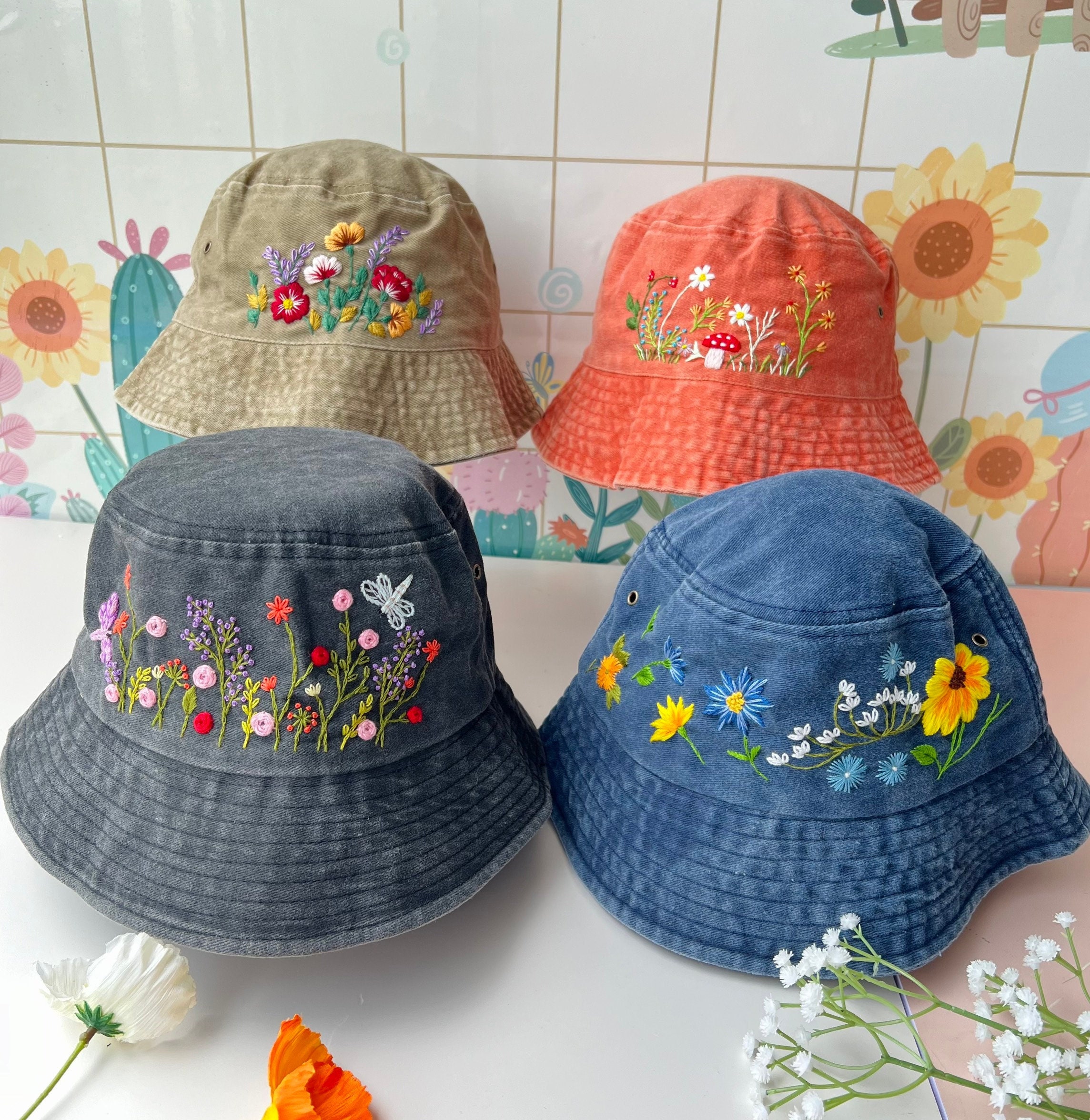 Floral Bucket Hat - Etsy Floral Bucket Hat - Etsy