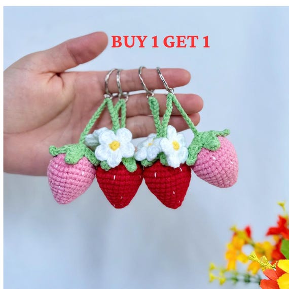 Crochet Flower Keychain, Buy 1 Get 1, Sunflower Keychain, Lily