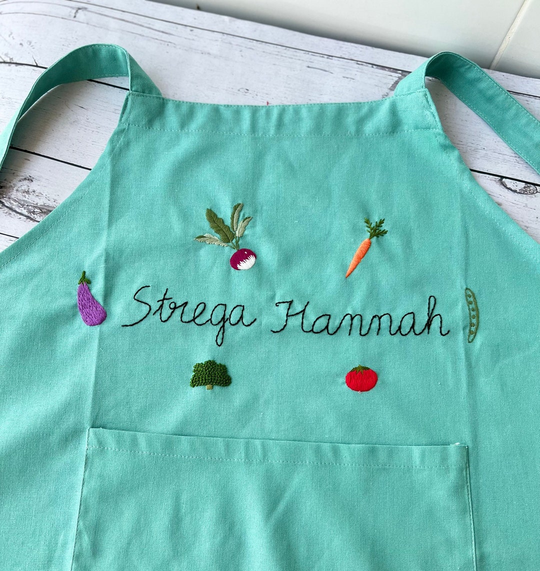 Personalized Embroidered Apron for Women, Handembroidered Apron,linen