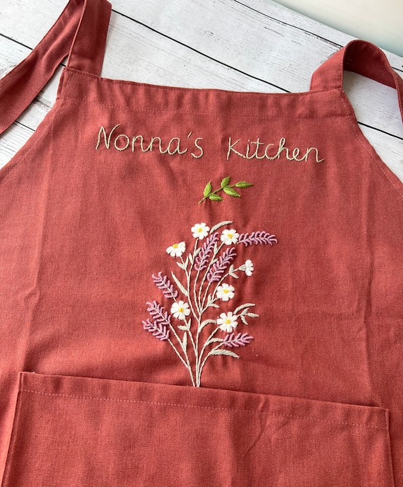 Buy Personalized Embroidered Apron for Women, Hand-embroidered 