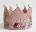 Custom Hand Embroidered Linen Crown, Baby First Birthday Crown, Crown for Kids, Personalized Gift, Birthday Outfit, Keepsake Birthday Crown product logo