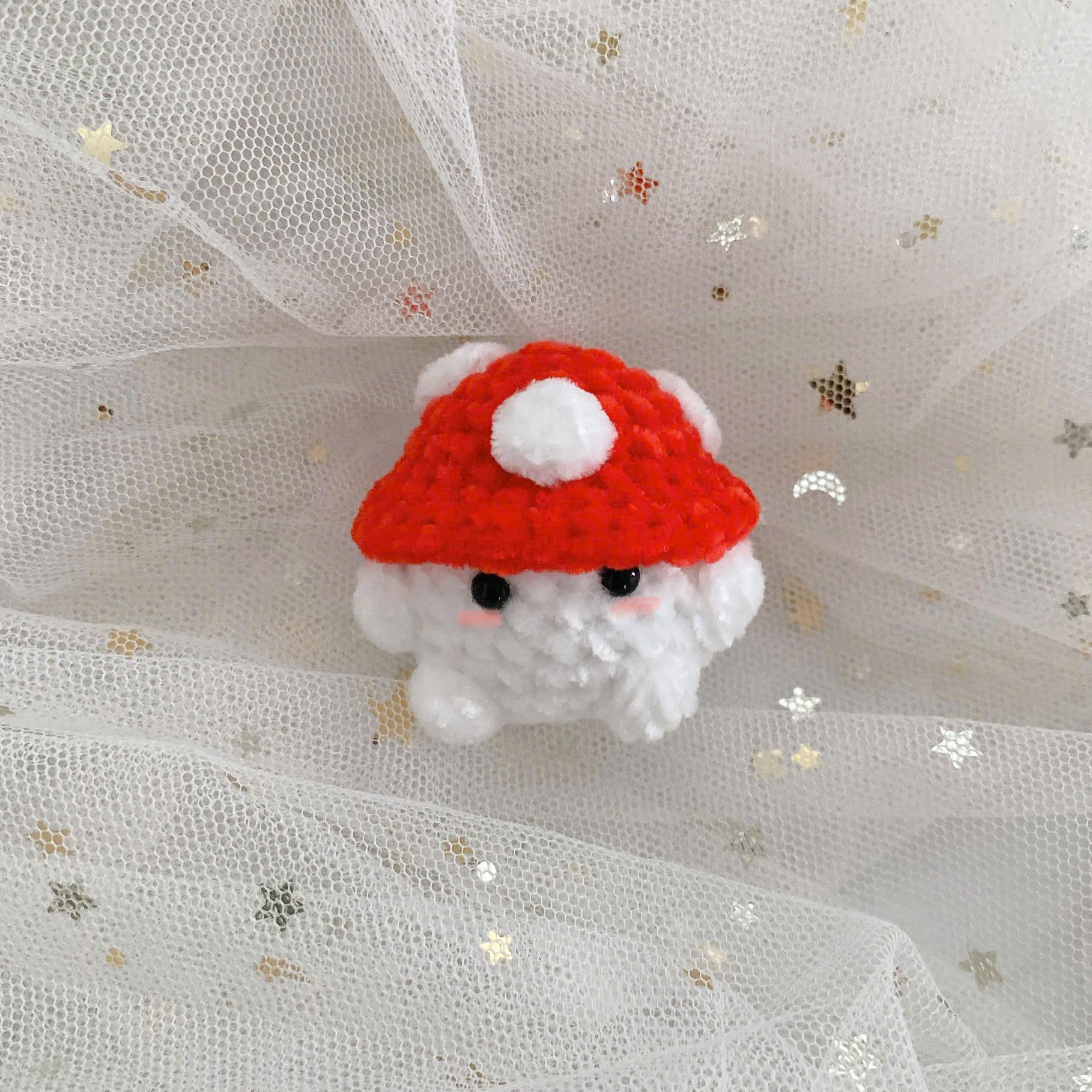 Porte-clés Champignon Au Crochet Fait Main, Joli Porte-clés