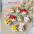 Crochet Cute Mushroom Keychain, Buy 2 Get 1, Mushroom Wear Hat Keychain, Handmade Mushroom, Crochet Keychain, Cute Keychain.