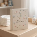 Hand Embroidered Baby Photo Album With Sleeves, Personalized Photo Album, Baby Gift,  Unique Photo Album, Custom Embroidered Photo Album. product logo