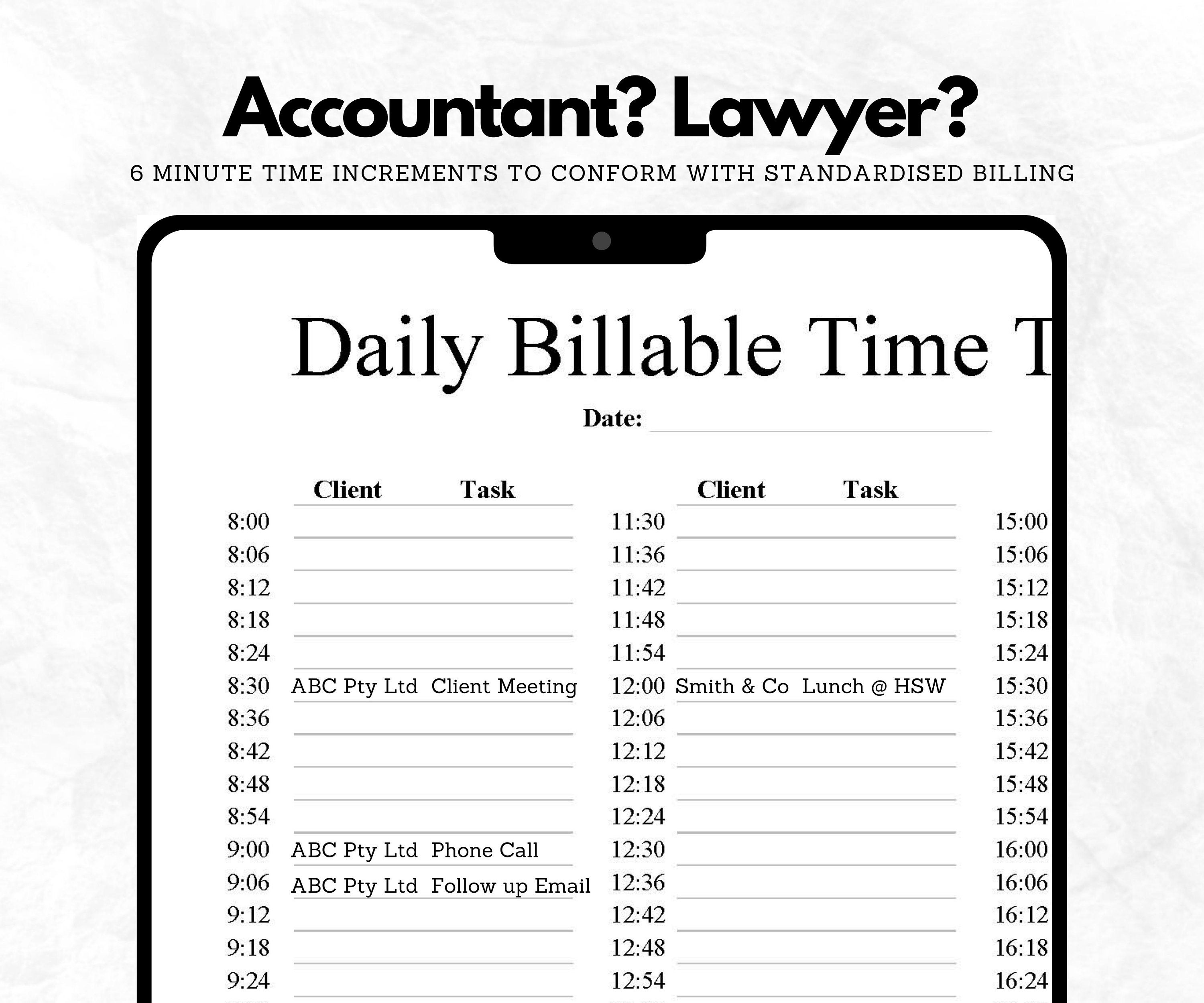 Daily Billable Time Tracker - Etsy