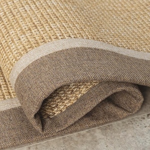 Tappeto personalizzato in juta e sisal con bordo – Corridore in fibra naturale