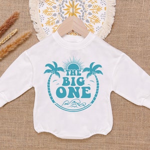 The Big One Baby Romper Sweatshirt, 1St Birthday Baby Romper, One Surf Bubble Romper, Beach Birthday, Newborn Outfit