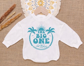 The Big One Baby Romper Sweatshirt, 1St Birthday Baby Romper, One Surf Bubble Romper, Beach Birthday, Newborn Outfit
