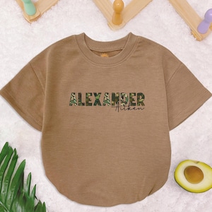 Custom Mallard Duck Baby Name Romper Short Sleeves, Camo Bubble Romper, Duck Hunting Baby Outfit, Duck Lover Gift