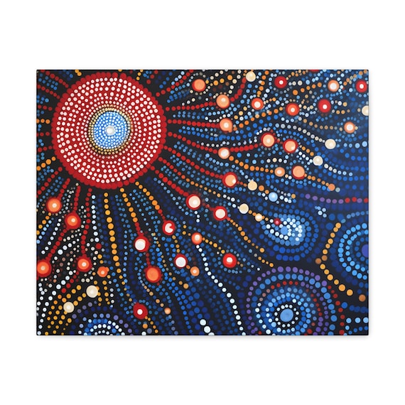 アボリジニアート キャンバスポスター、ドリームタイムサンシャイン