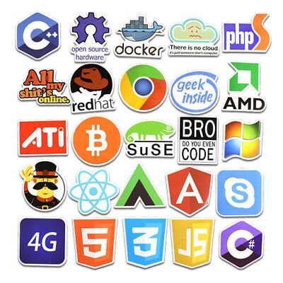 50 PCS Programming Language Stickers Internet Html Software Waterproof ...