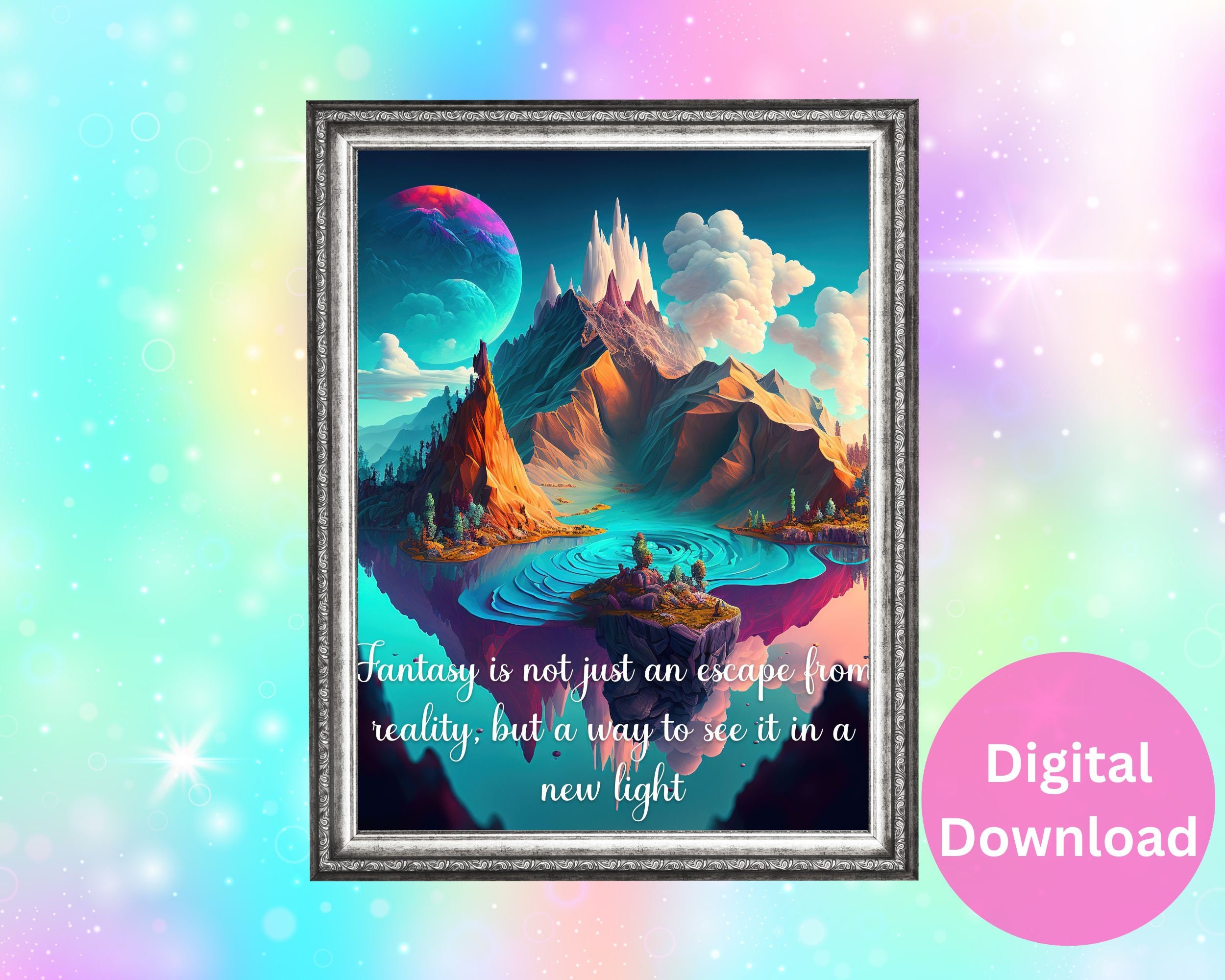 セール！　 Fantasy+　World's Most Imaginative Fantasy World With Magical Quote, Magic Worlds, Unreal