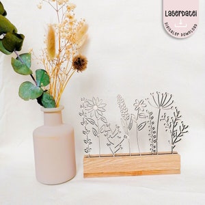 Laserdatei Blumen für Klötzchen   SVG DXF  Lovely Klötzchenfieber  Deko Laserdatei Plotterdatei + Gewerbelizenz