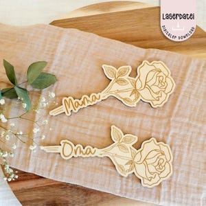 Laserdatei Muttertag Mama Oma Rose Geschenk Deko SVG  Laserdatei + Gewerbelizenz