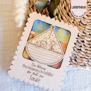 Fichier laser baptême + cadeau d’argent de communion cadeau d’argent de petit cœur carte en bois 2 fichier laser SVG + licence commerciale