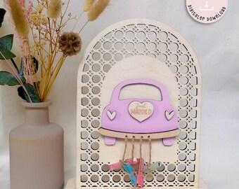 Laser file money gift wedding car wood SVG laser file rattan arch stand wedding gift for 3 mm plywood + commercial license