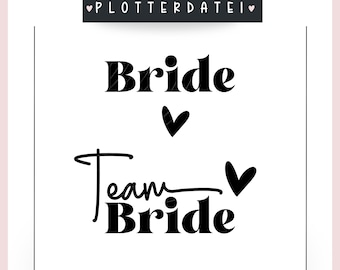 Plotter file Bride Team Bride Bachelorette Party Font Wedding SVG PNG Christmas Illustration + Commercial License