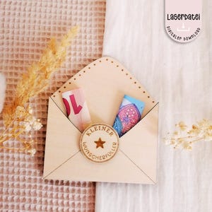 Laserbestand envelop kleine wensvervuller geld cadeau kerstcadeau verpakking SVG + commerciële licentie