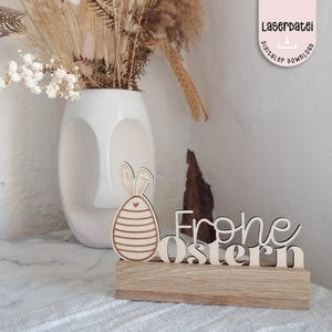 Laserdatei Ostern Spruch für Klötzchen Frohe Ostern Ei Deko Wildblumen SVG Lovely Klötzchenfieber Deko Laserdatei  + Gewerbelizenz