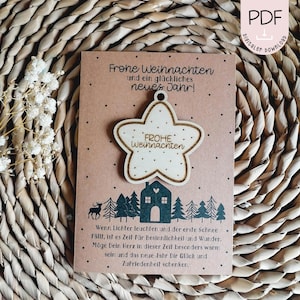 Weihnachtskarte PDF+ Laserdatei Vorlage zum ausdrucken Illustration + Gewerbelizenz