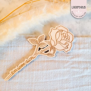 Laserdatei Valentinstag Rose Liebe Ich liebe dich Geschenk Deko SVG  Laserdatei + Gewerbelizenz