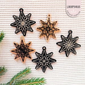 Laser file Christmas Christmas tree decorations gifts fir tree decorations stars Christmas tree decoration gift decoration Advent SVG+ commercial license
