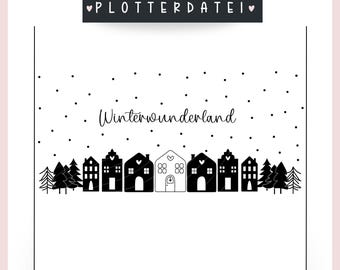 プロッターファイル ウィンターシティ ウィンターワンダーランド スノークリスマス SVG PNG クリスマスイラスト + 商用ライセンス