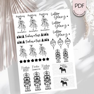 Vela tatuagem Natal quebra-nozes visco modelo PDF para impressão de ilustração + licença comercial