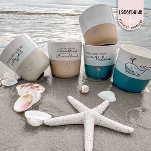 Laserdatei Maritim Kaffee Sprüche Tassengravur Sommer Meer Illustrationen Palme Meer Dekoration SVG + PNG Lasergravur + Gewerbelizenz
