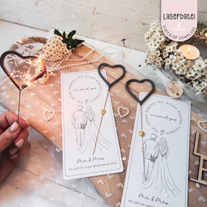 Druckvorlage Hochzeit Wunderkerzen Karte Halter we said yes Gastgeschenk Aktivität Hochzeit Spiel PDF A4 Vorlage ausdrucken + Gewerbelizenz