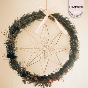 Laserdatei Weihnachten Loop Stern zum bewickeln Türkranz Deko Kranz Frohe Weihnachten Sterne Advent Türschmuck SVG + Gewerbelizenz