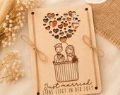 Laserdatei kleiner Wunscherfüller Geldgeschenk Hochzeit just married Heißluftballon Liebe Holz Brautpaar SVG  Laserdatei + Gewerbelizenz