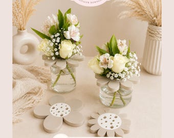 Flower rescuer 3D print file | Flower holder, flower, set of 3. STL & 3MF file | Modern home decor | 3D print file | Commercial use