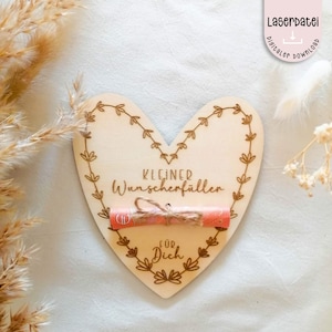 Fichier laser petit exauceur de souhaits cadeau d'argent SVG fichier laser d'argent baptême mariage communion anniversaire + licence commerciale