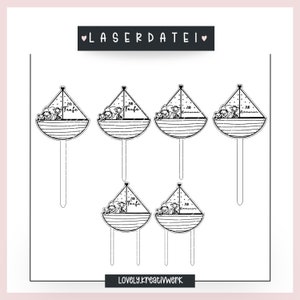 Laserdatei Taufe Cake topper Kommunion  SVG  Laserdatei Deko Taufe Kommunion Arche Caketopper Lasern + Gewerbelizenz