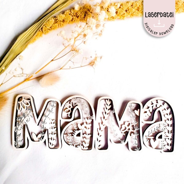 Laserdatei Mama Muttertag beste Mama verschiedene Ebenen Lovely SVG handgemalte Datei Laserdatei Geschenk Muttertag