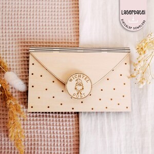 Sobre de archivo láser sobre carta de gnomo gnomo post accesorios de puerta de gnomo bromas de gnomo para cerrar el embalaje SVG + licencia comercial