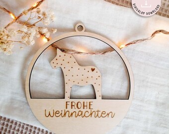 File laser Dala Loop Buon Natale Decorazione ghirlanda invernale Ghirlanda dell'Avvento Hygge Christmas SVG + licenza commerciale