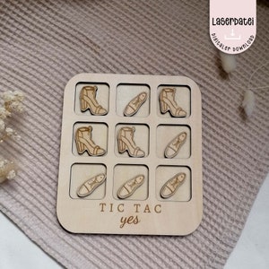 Laserdatei Tic Tac Toe Hochzeit Spiel  Aktivität Mitbringsel Lasercut SVG Spiel Hochzeitsspiele Geschenke + Gewerbelizenz