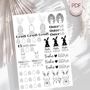 Kerzentattoo Ostern Frohe Ostern Osterhase PDF Download Vorlage zum ausdrucken Illustration + Gewerbelizenz