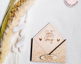 Laser file envelope Time instead of things voucher SVG Lovely laser file + commercial license