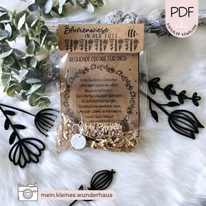 Druckvorlage Blumenwiese in der Tüte PDF+ PNG Vorlage zum ausdrucken Illustration + Gewerbelizenz