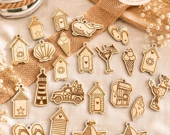 Laser file Maritime pendants Scatter decoration Summer Sea Boat Beach Seagull Beach chair SVG laser file + commercial license