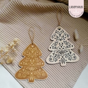 Laser Cut File Christmas Tree Pendant Christmas Ornament SVG Christmas Tree Lasercut and Engraving + Commercial License